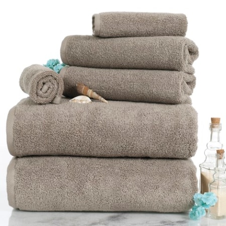 Hastings Home 6-piece 100-percent Cotton Towel Set with 2 Bath Towels, 2 Hand Towels and 2 Washcloths (Taupe) 497493DJW